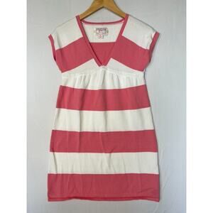 Gap Babydoll Sweater Dress Girls Size XXL 14 16 Cotton V Neck Pink White Y2K